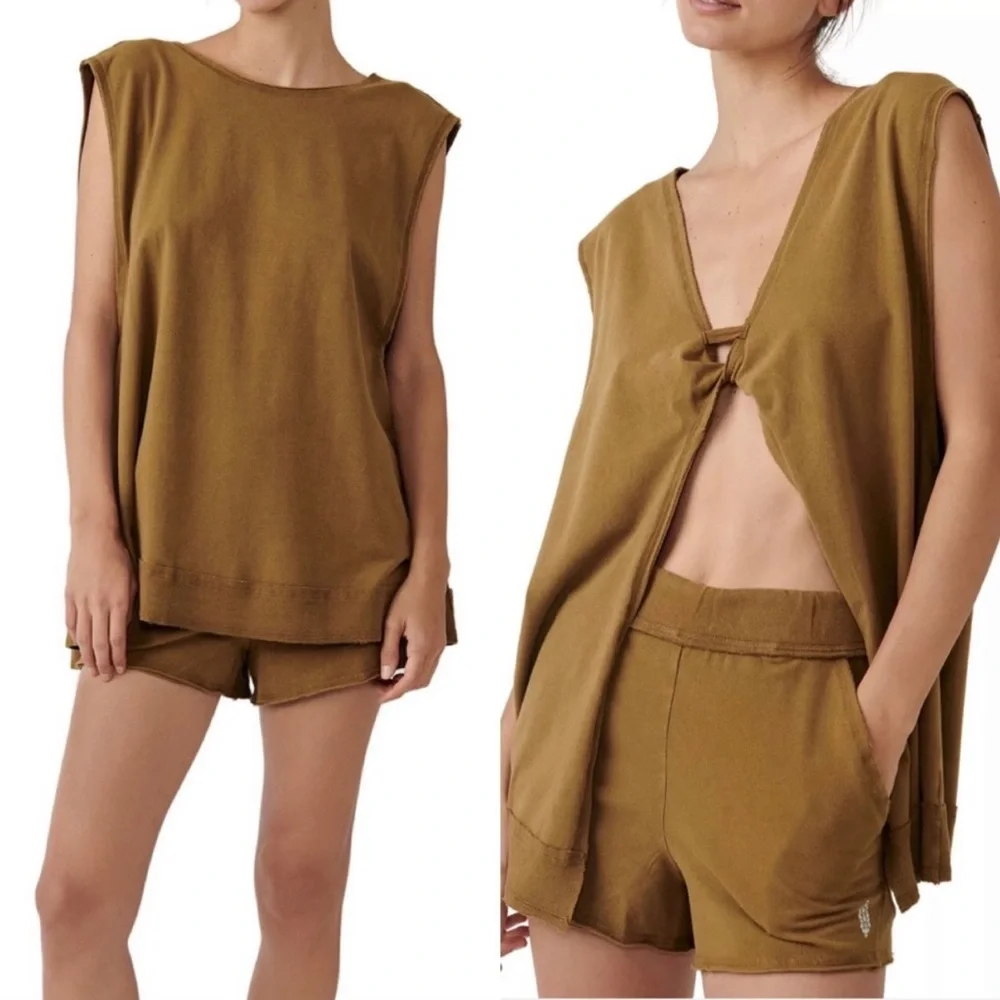 Free People Hot Shot Open Back Set Size Small “Tobacco” NWOT - Picture 1 of 14